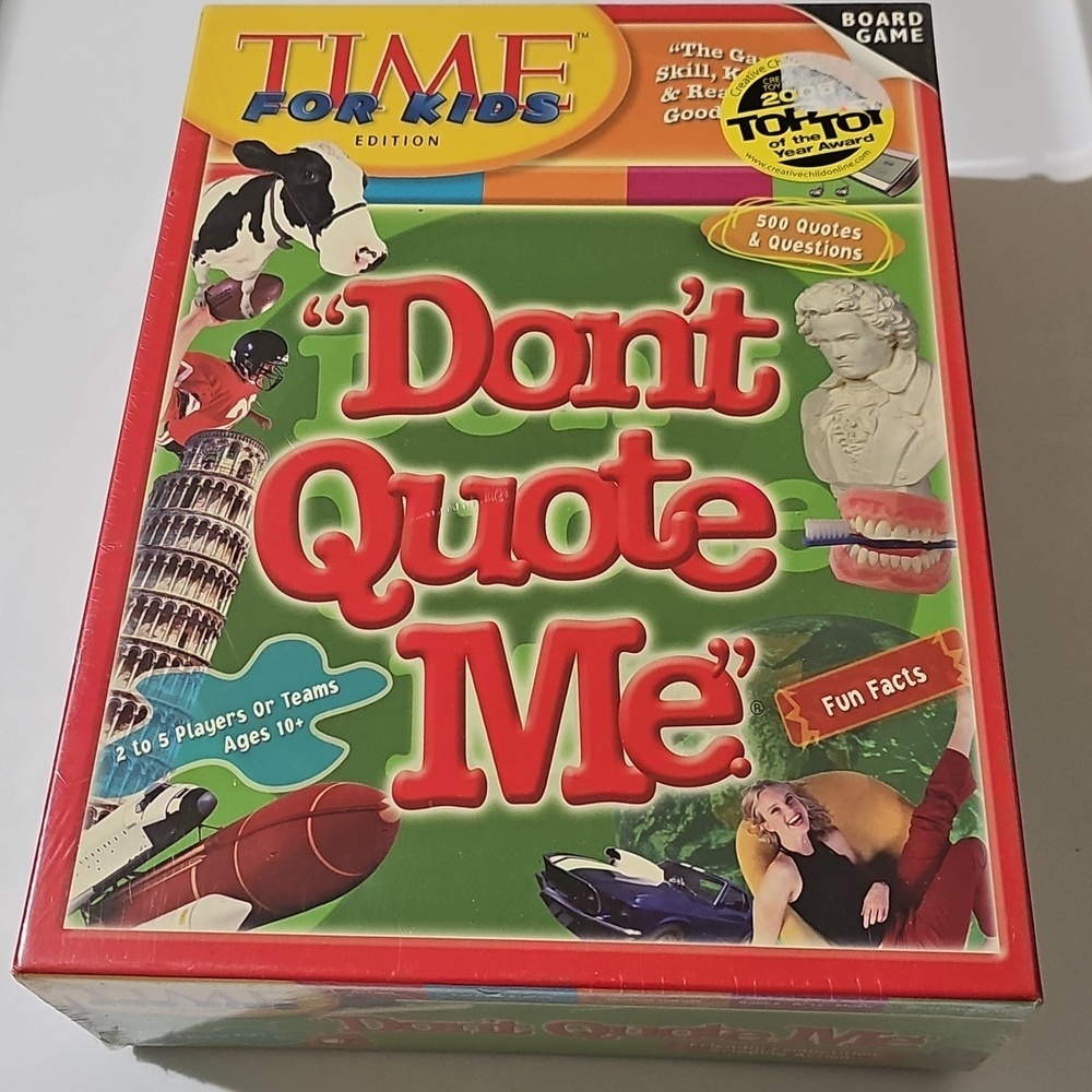 Don't Quote Me Board Game Time for‎ Kids NEW
